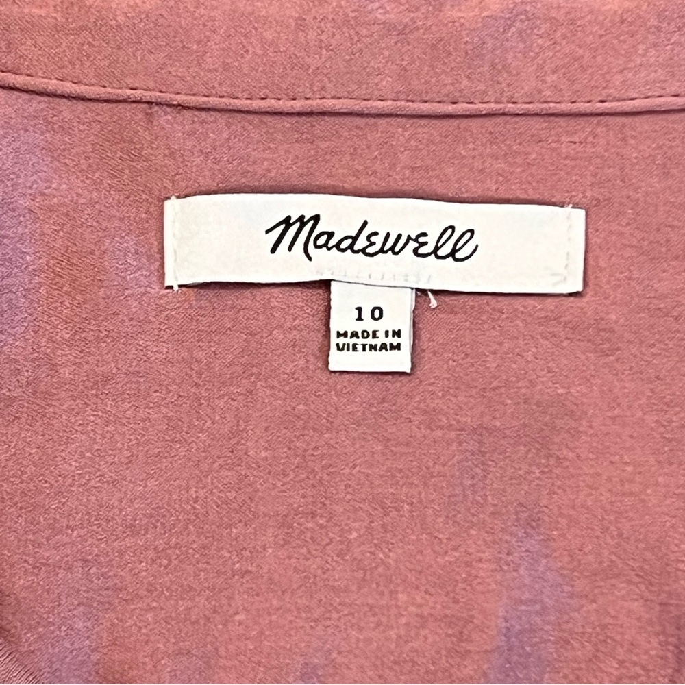 Madewell Mauve Satin Button-Up Blouse - Picture 6 of 9